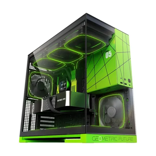 Geometric Future кутия Case EATX - Model 5 Black/Green NVIDIA style limited edition