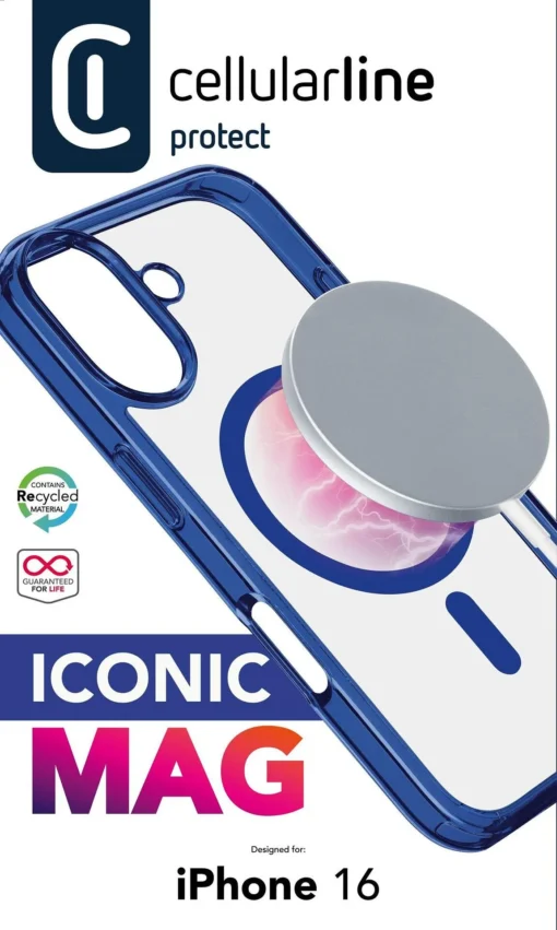 Калъф Iconic Mag iPhone 16 син