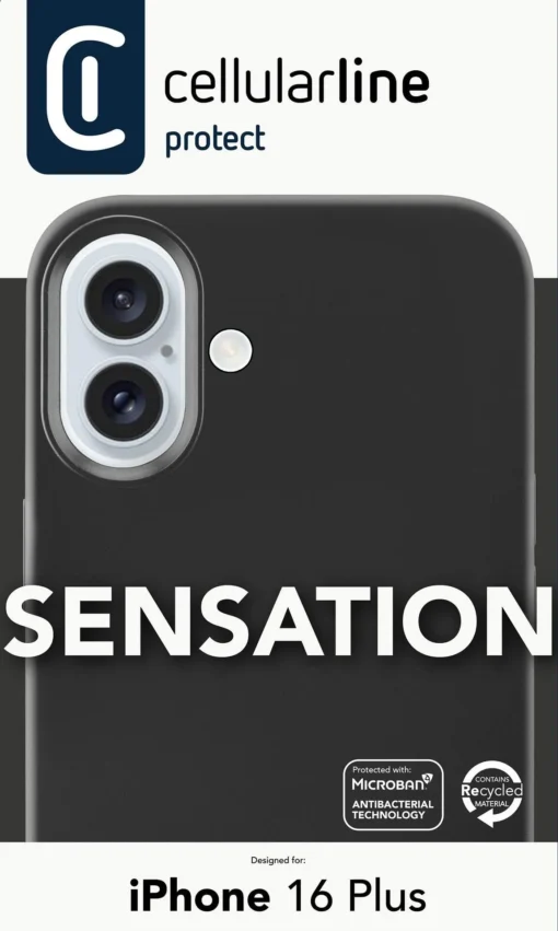 Kалъф Sensation за iPhone 16 Plus черен