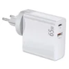 Makki Универсално зарядно за стена Charger Wall GaN - USB Type-C/A 65W White -