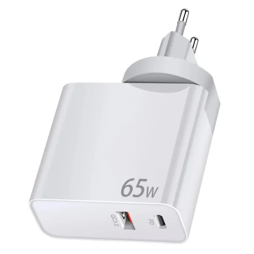 Makki Универсално зарядно за стена Charger Wall GaN – USB Type-C/A 65W White –