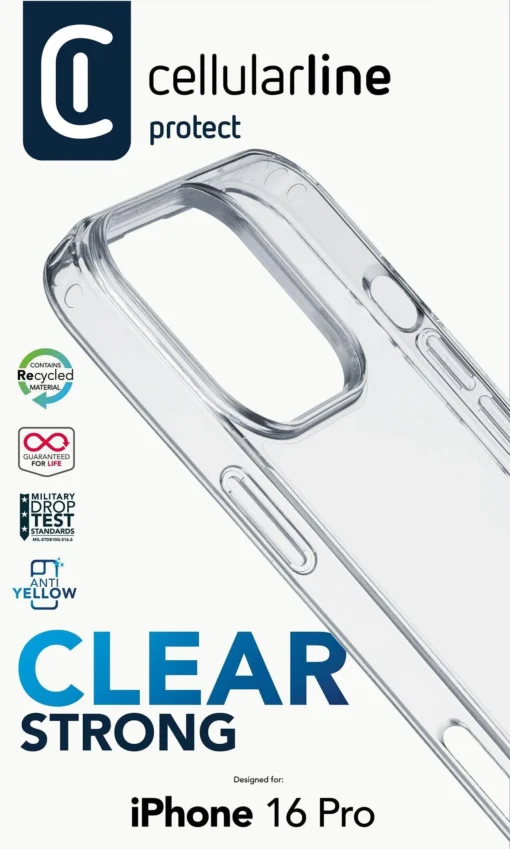 Прозрачен твърд калъф за iPhone 16 Pro Clear Strong