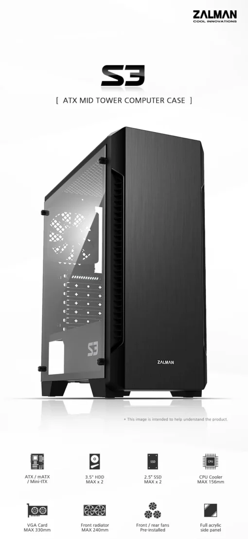 Zalman кутия за компютър Case ATX – ZM-S3