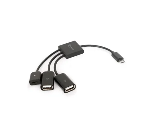 Gembird USB OTG cable Micro BM -> 2xUSB-AF + BF Micro 13cm