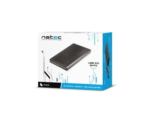 Natec External pocket SATA HDD RHINO 2.5 USB 2.0 Aluminum Black