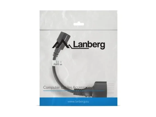 Lanberg Extension power cable IEC 320 C14 - Schuko 20cm black