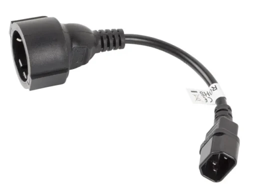 Lanberg Extension power cable IEC 320 C14 - Schuko 20cm black - Image 3