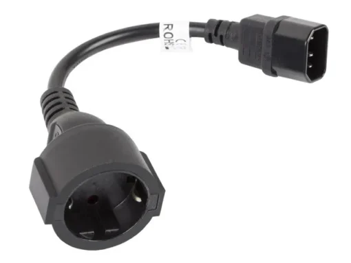 Lanberg Extension power cable IEC 320 C14 - Schuko 20cm black - Image 4