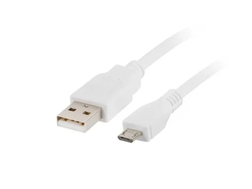 Lanberg Cable USB 2.0 micro AM-MBM5P 0.3M white - Image 2