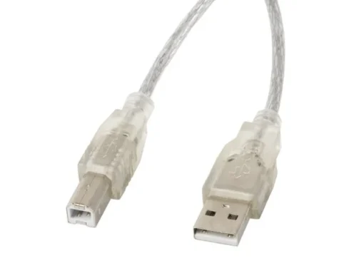 Lanberg Cable USB 2.0 AM-BM 1.8 Ferryt transparent