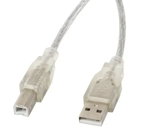 Lanberg кабел USB 2.0 AM-BM 5M Ferryt прозрачен