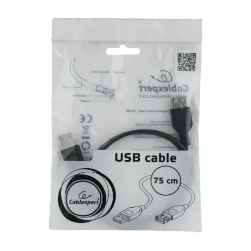 Gembird USB 2.0 extension cable AM-AFI 0.75m black - Image 4