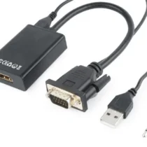 Gembird VGA to HDMI converter 15 cm black