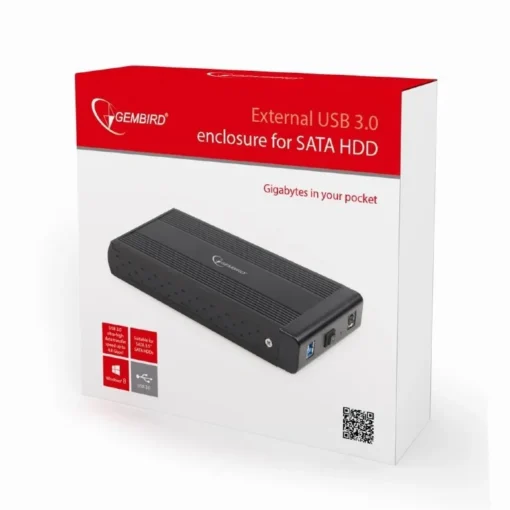 Gembird 3.5 USB 3.0 external housing Black - Image 5