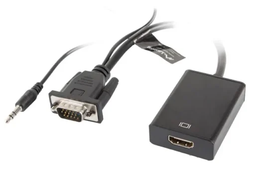 Lanberg Adapter VGA(M) + Audio - HDMI (Ż)