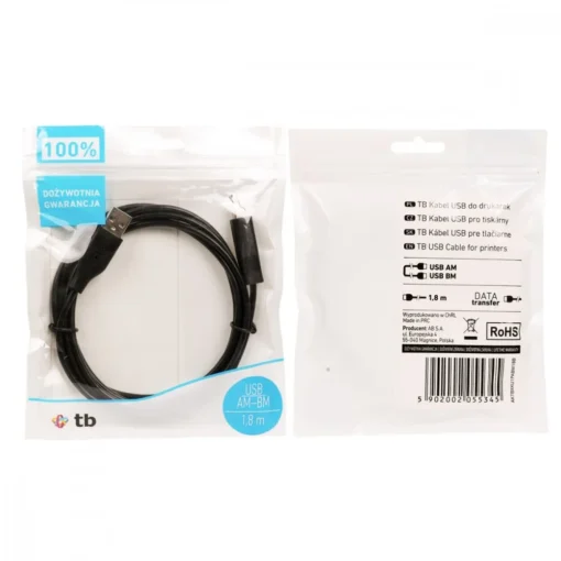 TB USB AM-BM cable 1.8 black - Image 2