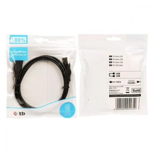 TB USB AM-AM cable 1.8 black - Image 2