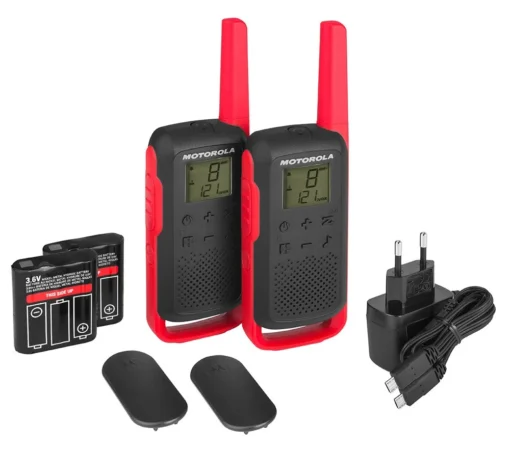 Motorola T62 PMR 446 WALKIE TALKIE BLACK-RED - Image 3