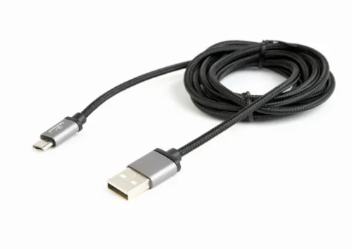 Gembird Cotton braided Micro USB cable/1.8m/black