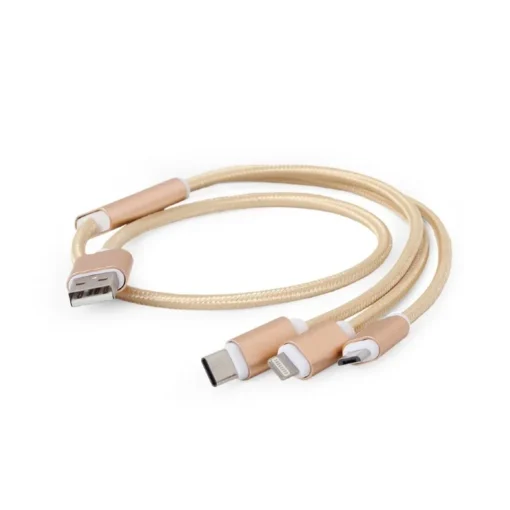 Gembird USB 3-in-1 charging cable/1m/gold