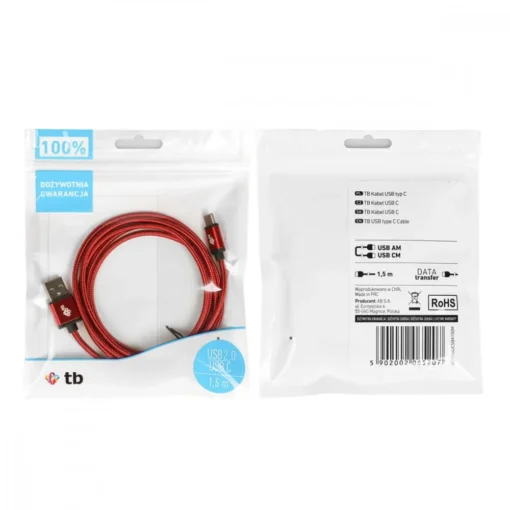 TB Cable USB - USB C 1.5 m ruby tape - Image 5