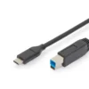 Digitus Connection Cable USB 3.1 Gen.2 SuperSpeed + 10Gbps USB Type C / B M / M Power Delivery black