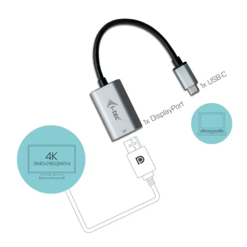 i-tec Adapter USB-C 3.1 Display Port 60 Hz Metal - Image 3