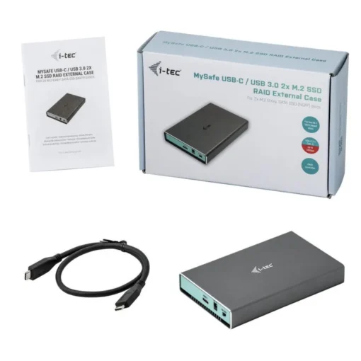 i-tec MySafe USB-C/USB 3.0 2x M.2 SSD Raid External Case - Image 4