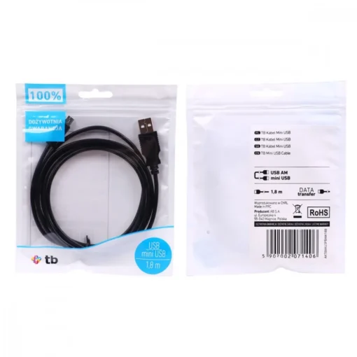 TB Cable USB - Mini USB 1.8m. black - Image 4