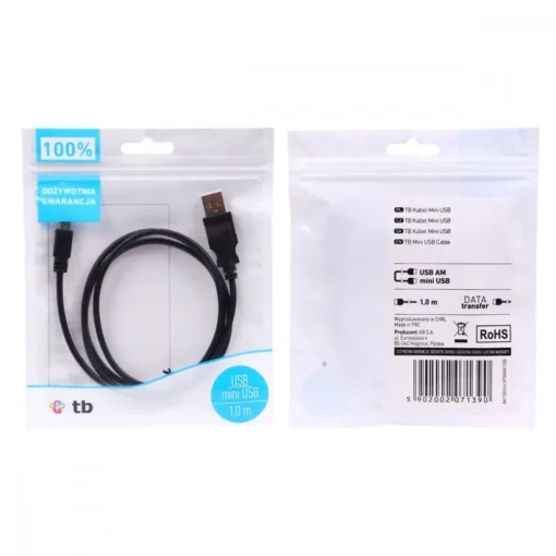 TB Cable USB - Mini USB 1m. black - Image 4