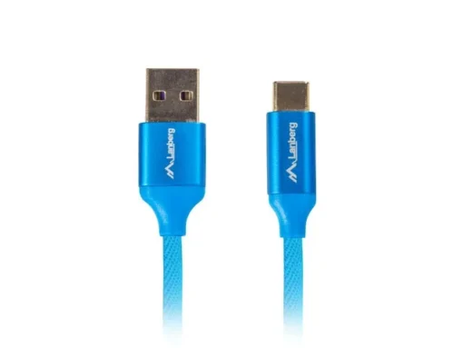 Lanberg Cable USB CM - AM 2.0 1m blue 5A, full copper - Image 2