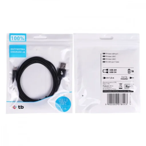 TB Cable USB - USB C 1.5 m black tape - Image 2