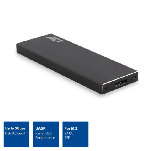 Чекмедже за твърд диск ACT AC1600, M.2 SSD, USB 3.2 Gen1, Черен - Image 2