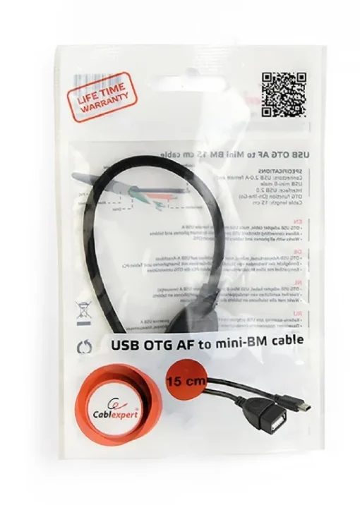 Gembird Cable USB OTG Mini BM -> USB AF 15cm - Image 2