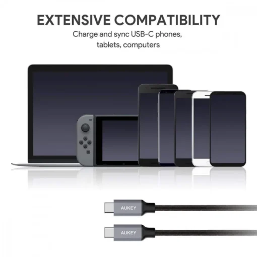 AUKEY CB-CD6 Ultrafast Braided uick Charge USB C - USB C 2m - Image 5