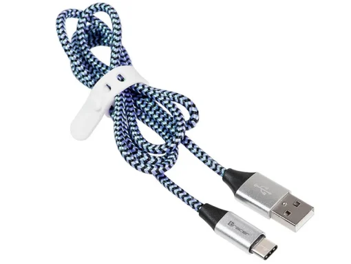 Tracer Cable USB 2.0 Type-C male - C male 1,0m black-blue - Image 2