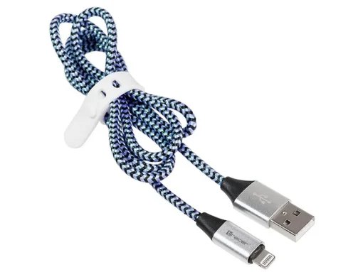 Tracer Cable USB 2.0 iPhone AM lightning 1,0m black-blue - Image 2