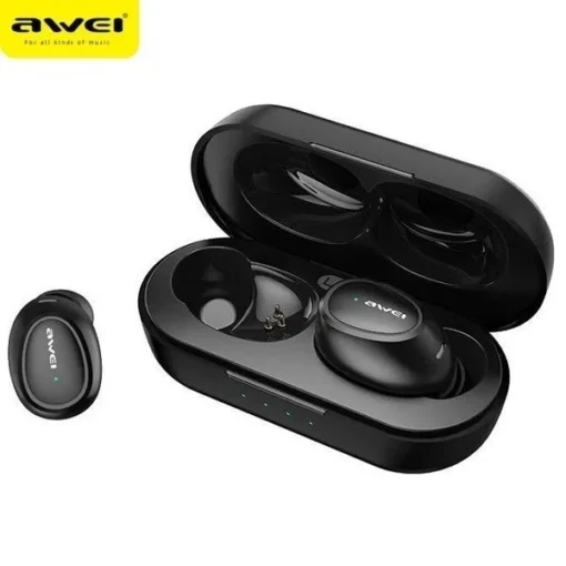 AWEI Bluetooth headphones 5.0 T16 TWS + dock station black