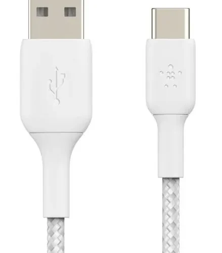 Belkin Braided USB-C USB-A 3m White