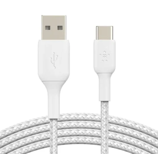 Belkin Braided USB-C USB-A 3m White - Image 4