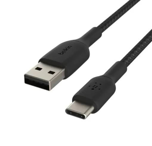 Belkin Braided USB-C USB-A 3m Black - Image 3