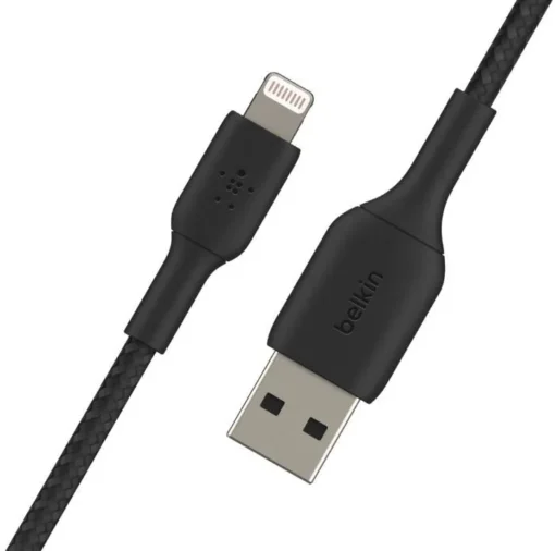 Belkin Cable Braided USB-Light ning 1m Black - Image 3