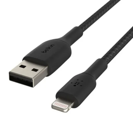 Belkin Cable Braided USB-Light ning 1m Black - Image 4