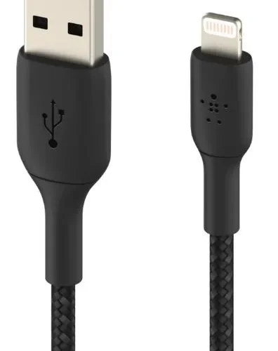 Belkin кабел Braided USB-Lightning 2m черен