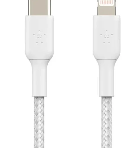 Belkin кабел Braided usb-c lgihtnint 1m white