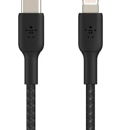 Belkin кабел braided USB-C Lightning 2m black