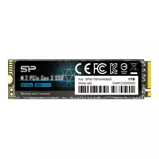 Silicon Power SSD drive P34A60 1TB PCIE M.2 NVMe 2200/1600 MB/s