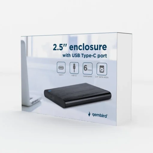 Gembird USB 3.1 2.5 Enclosure black - Image 4