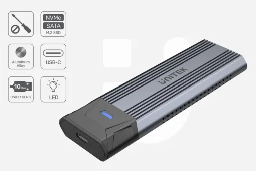 Unitek Enclosure USB 3.1 Gen 2 ; M.2,NVME/SATA;S1204B - Image 3