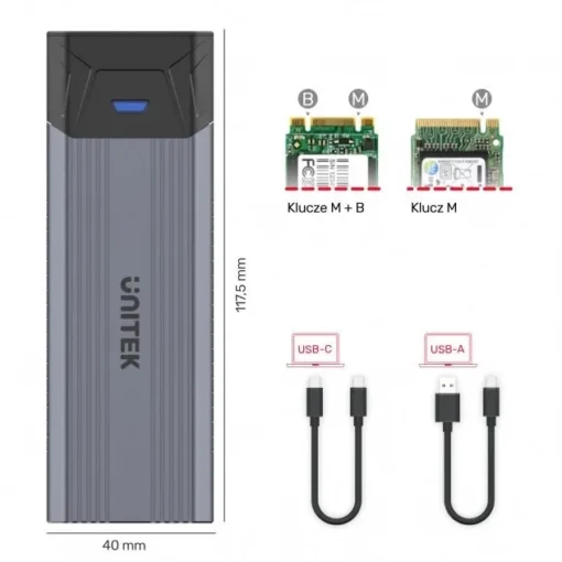 Unitek Enclosure USB 3.1 Gen 2 ; M.2,NVME/SATA;S1204B - Image 4